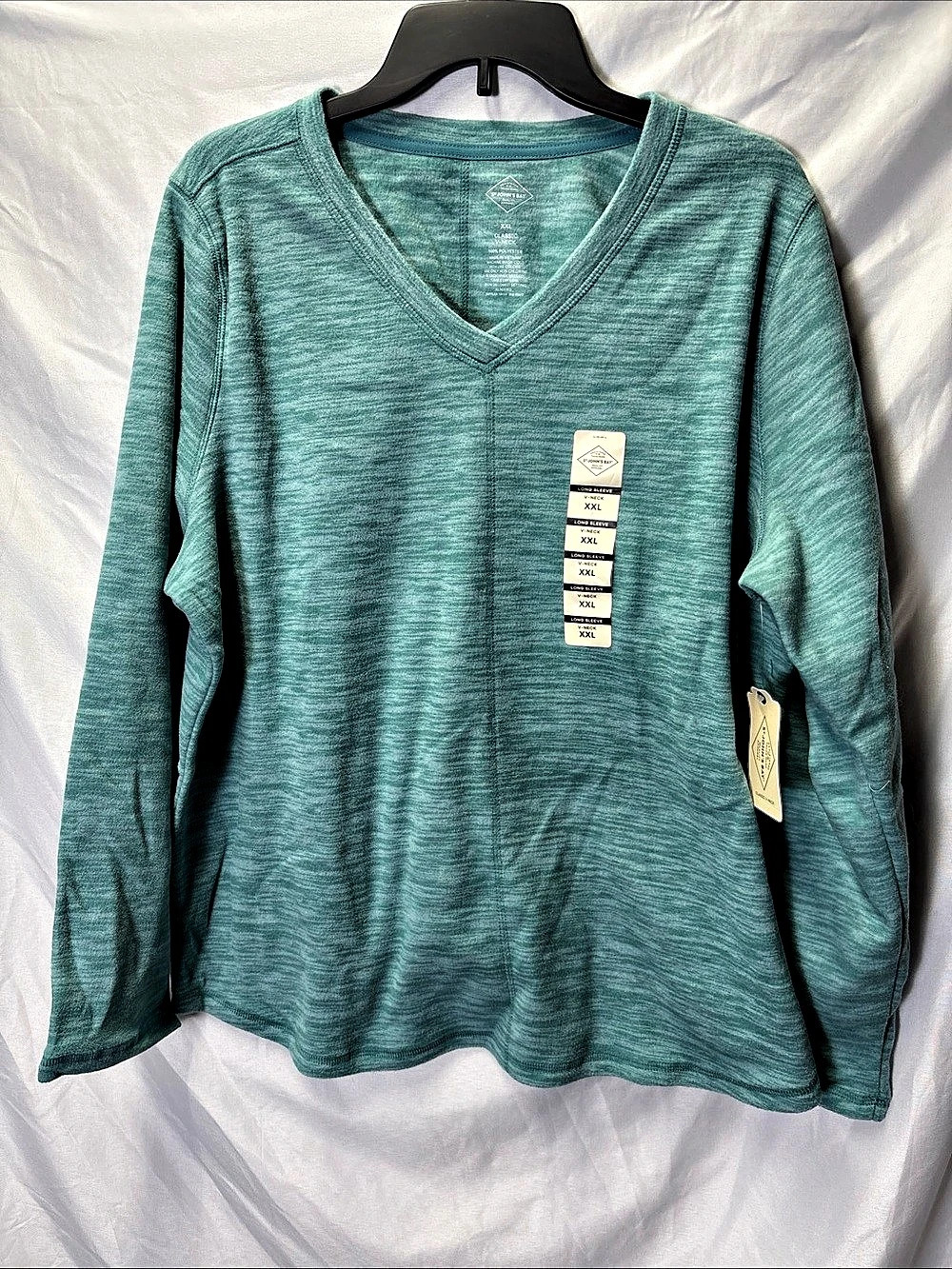 St. John's Bay Classic V-Neck Long Sleeve Long Sleeve V-Neck in Blue XXL NWT